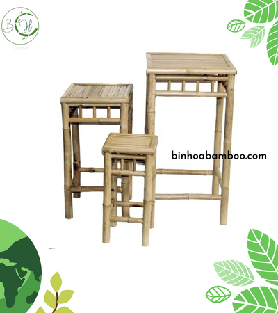 set of bamboo stool